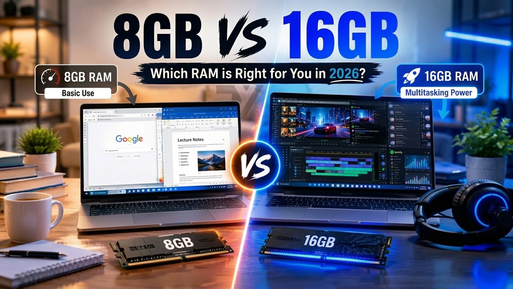 8GB vs 16GB RAM Laptop comparison Guide