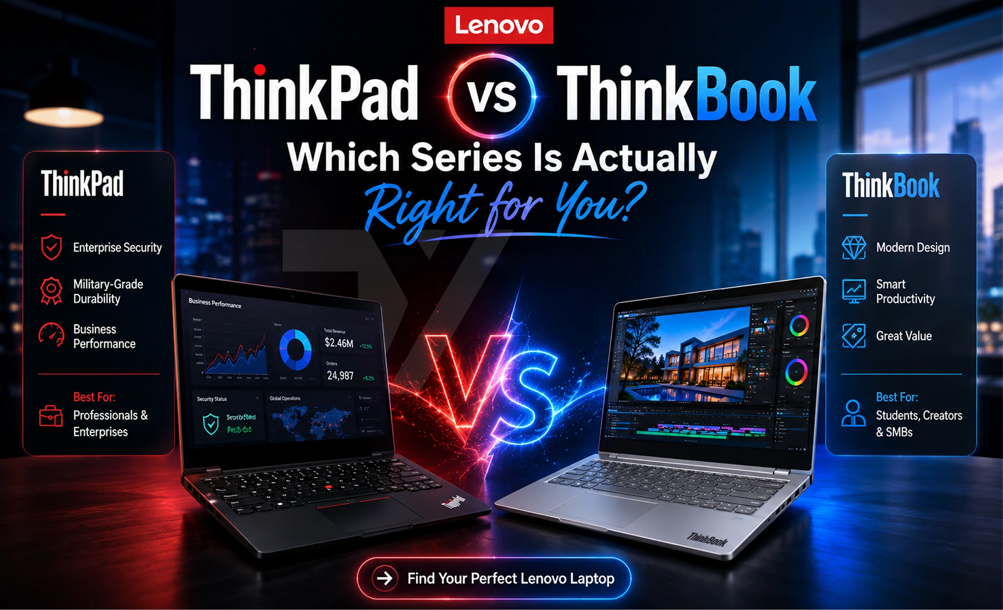 ThinkPad vs ThinkBook comparison