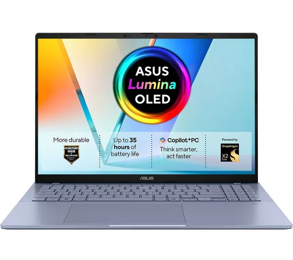 ASUS Vivobook S16 S3607NA-SH002W Snapdragon X2E-88-100 16GB RAM 1TB SSD 16" Windows 11 Home Laptop-S3607NA-SH002W